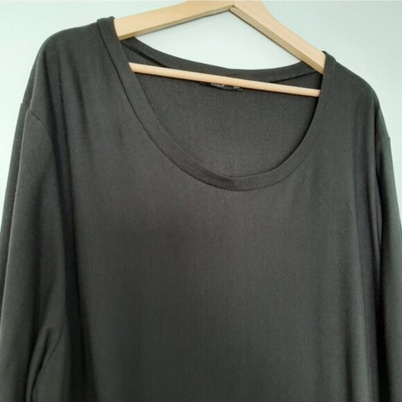 LILY by Firmiana Stretchy Drop Waist Long Sleeve Scoop Neck Dress Black Sz 3X - Picture 7 of 16